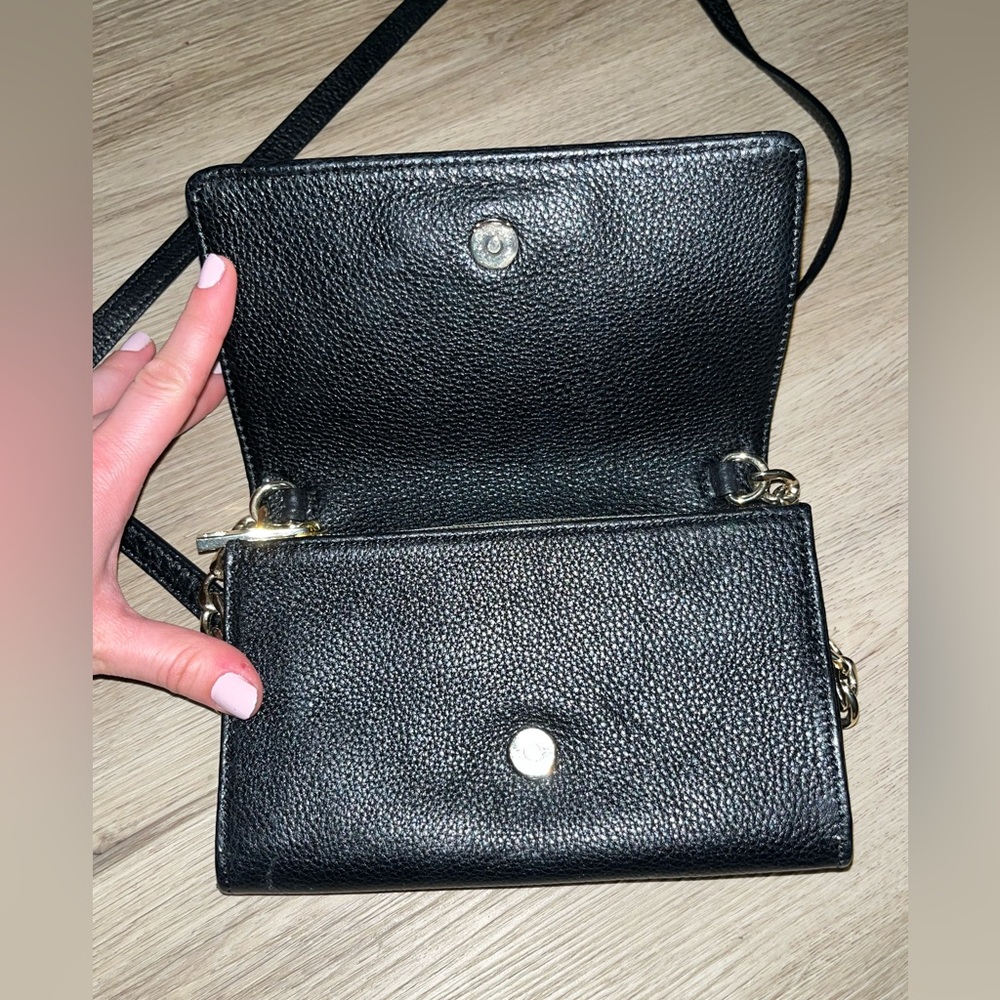 Karl Lagerfeld black wallet on chain rose detail - Picture 6 of 6